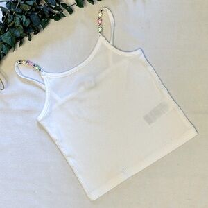 NWT Old Navy Beaded Charm Tank Top for Girls size XS 5 🌸🦋